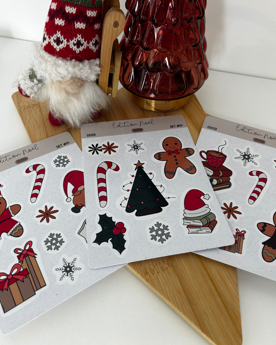 Set 3 Planches de stickers "edition noel 2024"